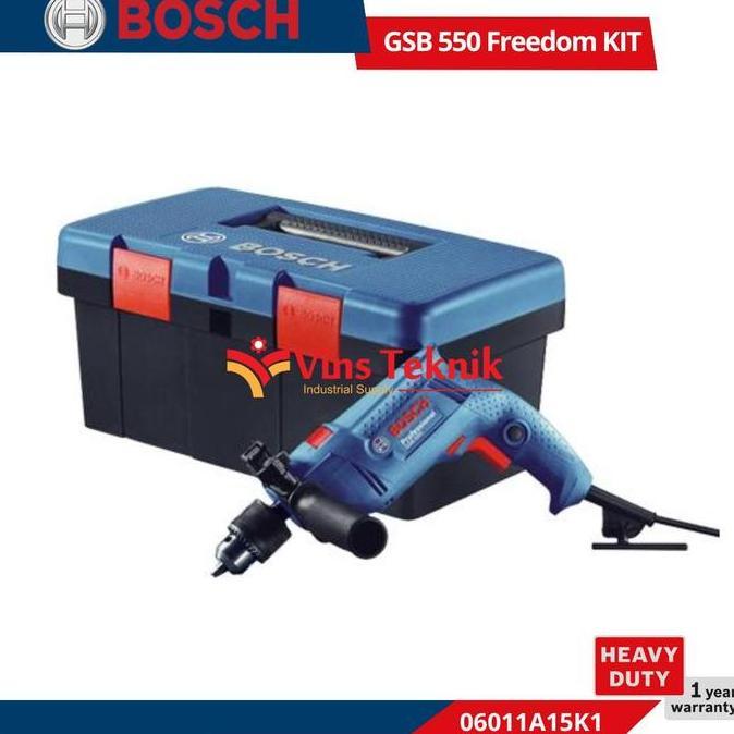Promo Bosch Gsb 550 Freedom Kit Mesin Bor Tembok 13Mm Set Impact Drill Gsb550 Kit Box