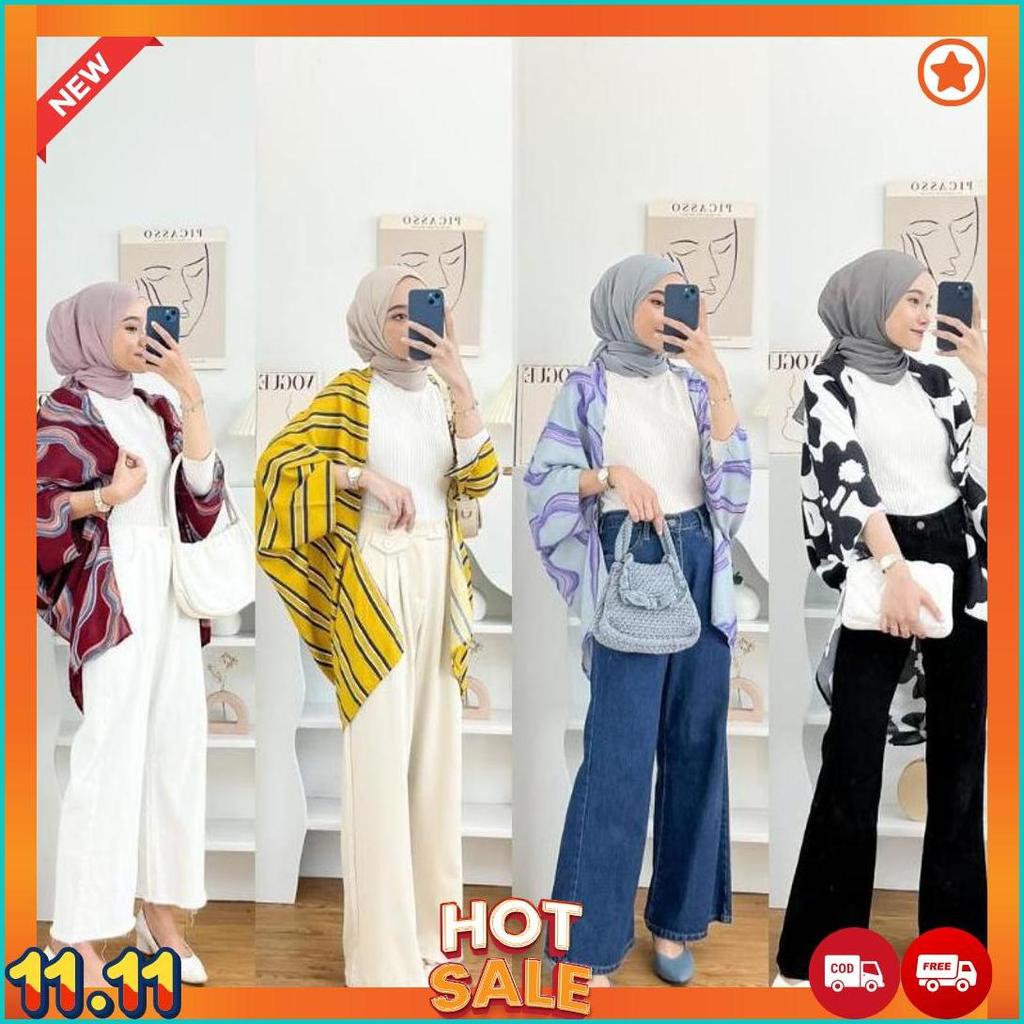 OUTER SCRAFT KARDIGAN POLOS MOTIF BAHAN RAYON PREMIUM [G1]