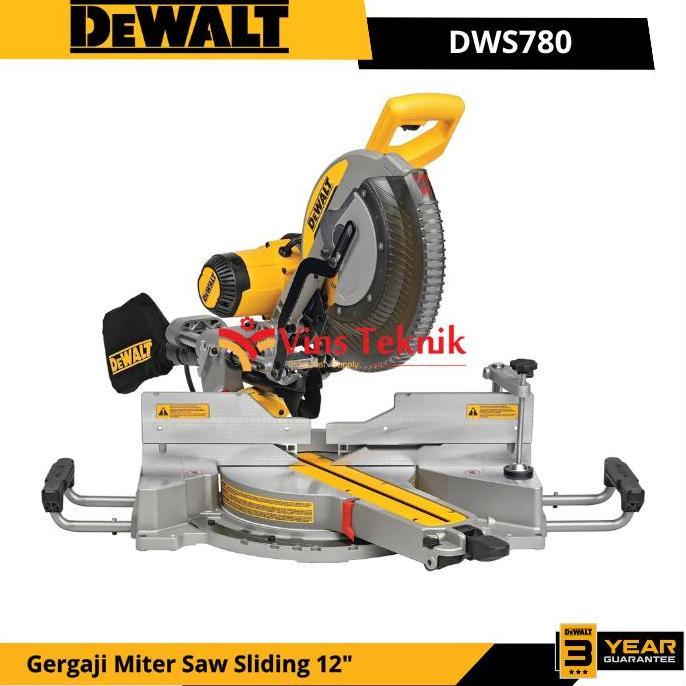Sale Dewalt Dws780 Mesin Potong Gergaji Kayu Alumunium Mitre Miter Saw 12" Sliding Dws 780