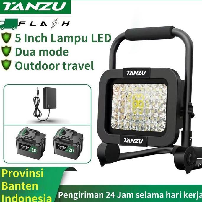 Terlaris Tanzu Lampu Led 5 Inci Flashlight Cordless 50W 48 Led 1500 Lumens Portabel Ip65 Untuk Campi