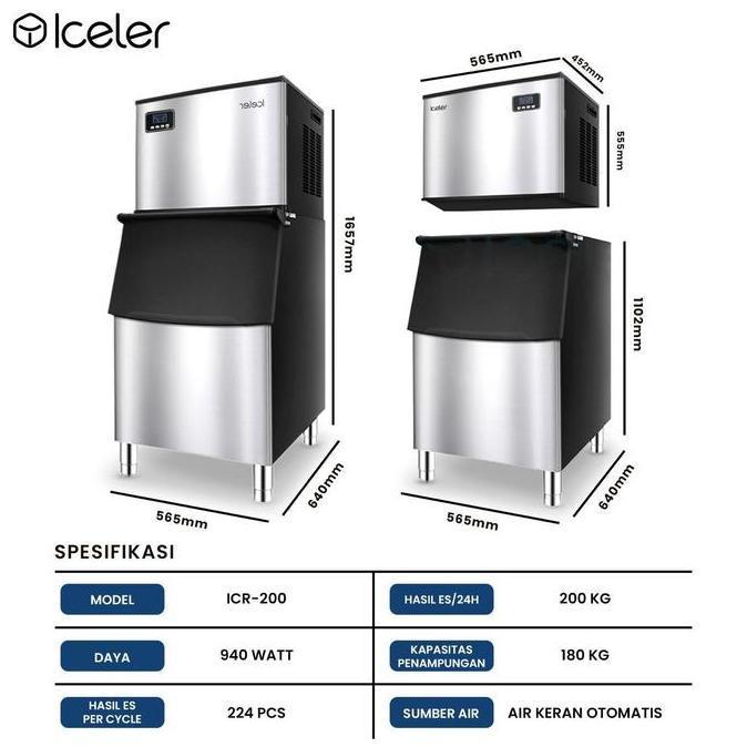 Jayakith- Iceler Mesin Es Batu Commercial Ice Maker Icr-200 200Kg/24Jam Ice Cube Machine 224Pcs/Cycl