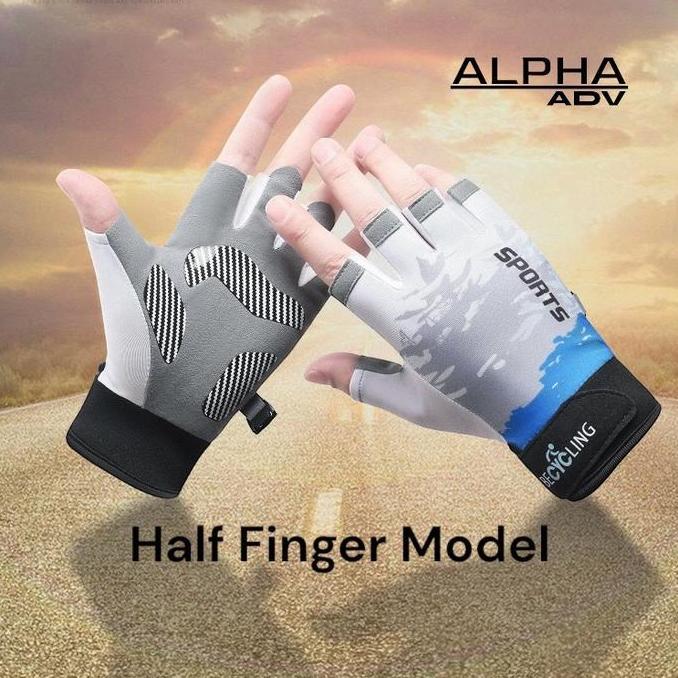 ALPHA ADV Sarung Tangan Olahraga Sepeda Mancing Anti Slip Tahan Air Cepat Kering Alat