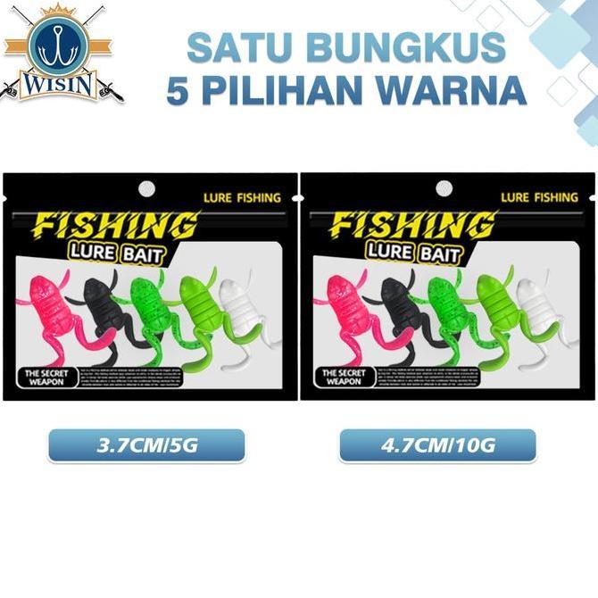 Umpan katak berkaki tendangan 3.7cm/5g 4.7cm/10g /5 warna per bungkus umpan empuk sistem permukaan t