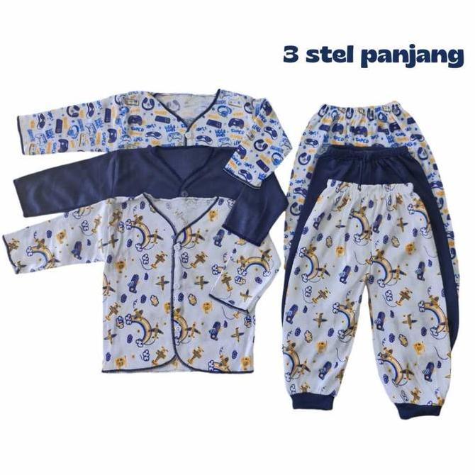 6 pcs / 3 setelan baju bayi lengan panjang SNI variasi lengkap / 3 stel baju bayi newborn / 3 pcs ce