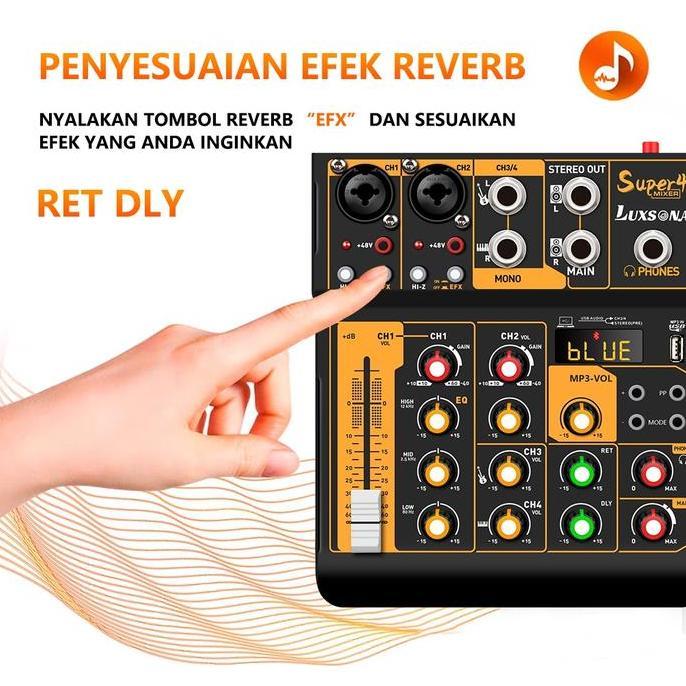 Zazamursani89 - Luxsona 4 Channel Audio Mixer Profesional Mini Usb Bluetooth Ashley