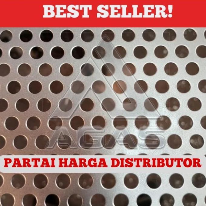 Plat Perforated Besi 0.8mm 100x200cm Lubang 1.5-12mm