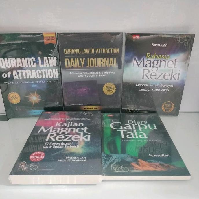 Paket 5 Buku Quranic Law Of Attraction, Quranic Law Of Attraction Daily Journal, Rahasia Magnet Reze