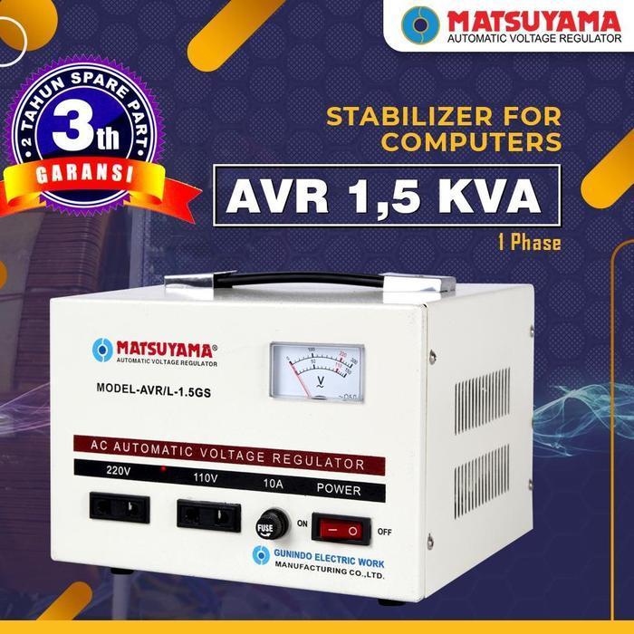 Stabilizer Matsuyama Avr 1500 Va - Stavolt 1.5 Kva Original Garansi Resmi Avr L 1.5 Gs Original Dan 