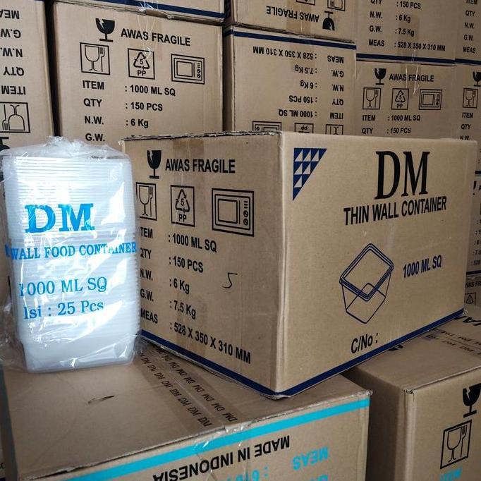 THINWALL DM SQUARE 1000 ML SQ - 1000ML SQ PERSEGI - 150 SET