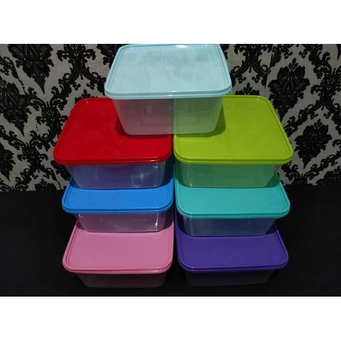 Kotak Plastik Thinwall 1500 Ml (10Pcs) Tutup Warna Microwave Oven Safe