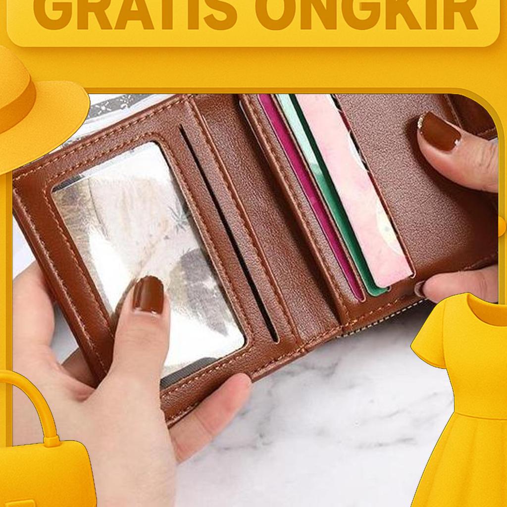 Join  Dompet Lipat Wanita Import Motif Square / Dompet Kartu Wanita Motif Houndstooth Square / Hound