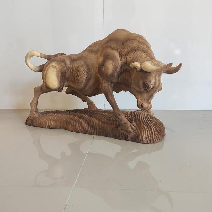 Terlaris Patung Banteng Kayu - Patung Sapi - Patung Bulk