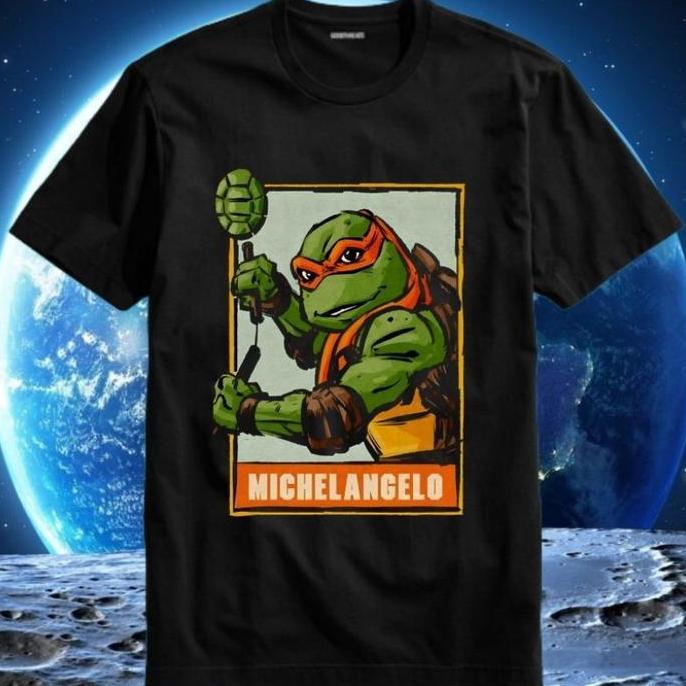 Baju Kaos Tshirt T Shirt Pria Laki Cowok Cewek Perempuan Unisex Anak Kura Kura Ninja Teenage Mutant 