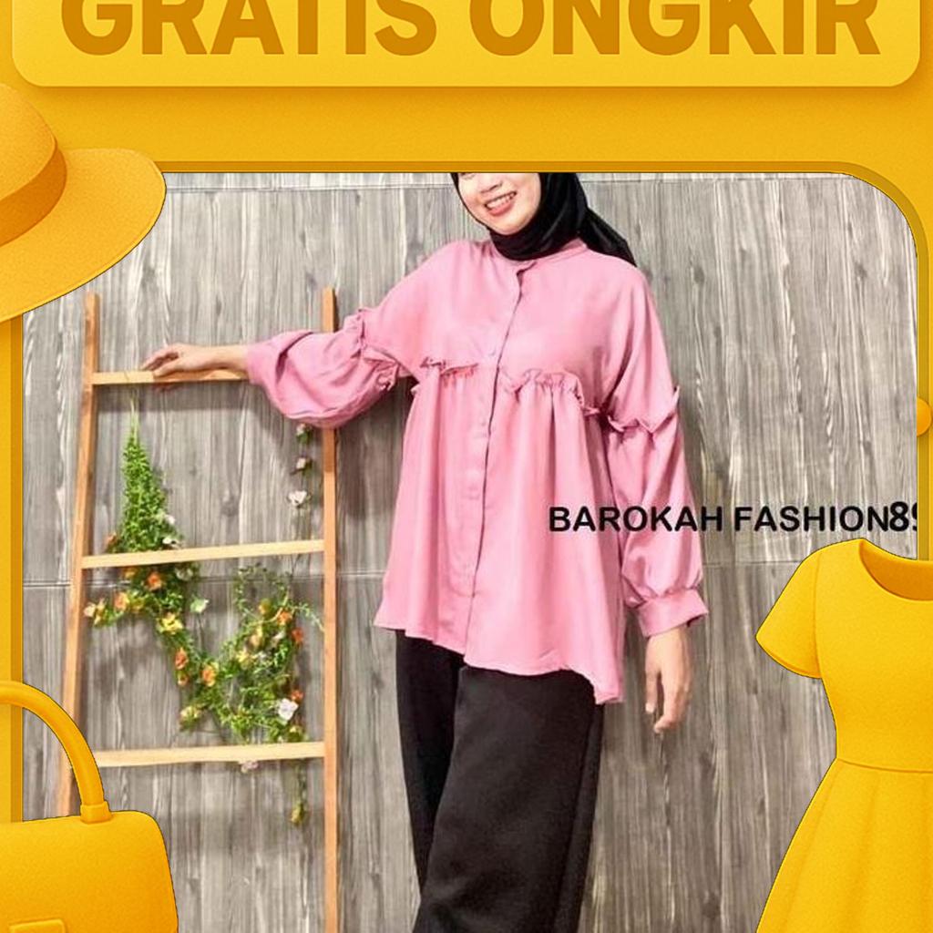 Blouse Rufflelia / Baju Atasan Shakila / Bahan Shakila Import