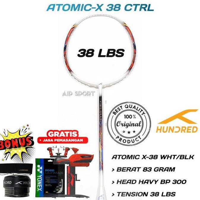 Raket Badminton Hundred Atomic-X 38 Original