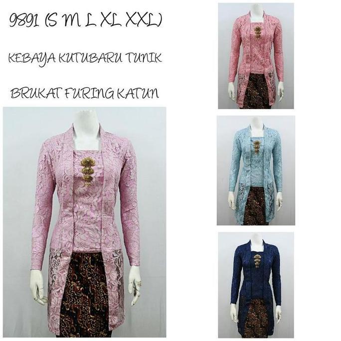 VG133 Indah ABAYA KEBAYA BRUKAT KUTUBARU TUNIK MODERN LENGAN PANJANG F