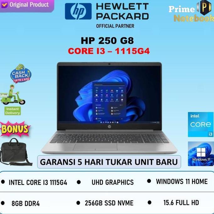 Terlaris Laptop Sekolah Hp 250 G8 Intel Core I3 Gen 11 Ram 8Gb Ssd 512 Hd