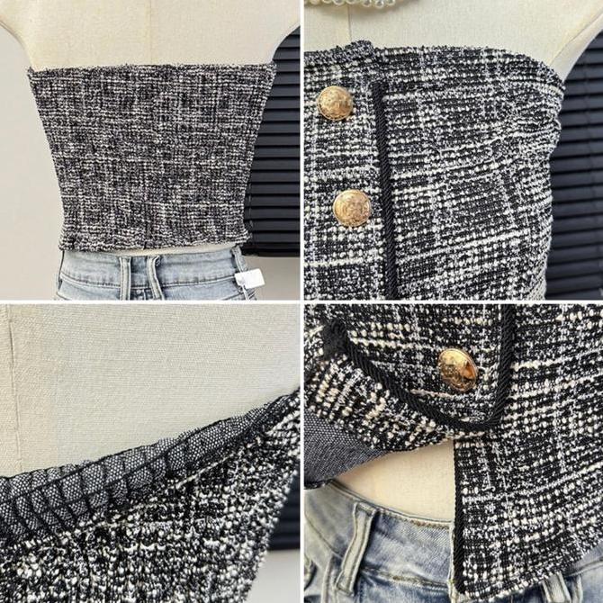 TANK TOP TWEED ATASAN WANITA BEBE TANKTOP  MX185