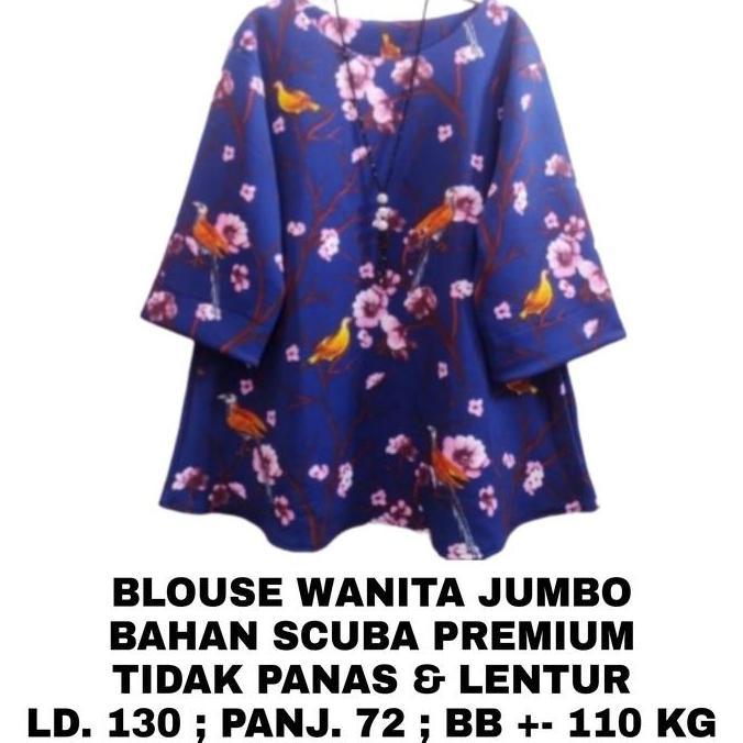 BLOUSE WANITA JUMBO LD 130 ATASAN SINCIA IMLEK NATAL MERAH HIJAU