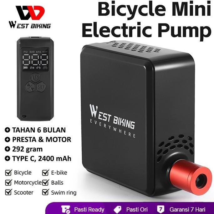 Pompa Sepeda Elektrik Bisa Presta/Motor Pompa Sepeda Mini West Biking