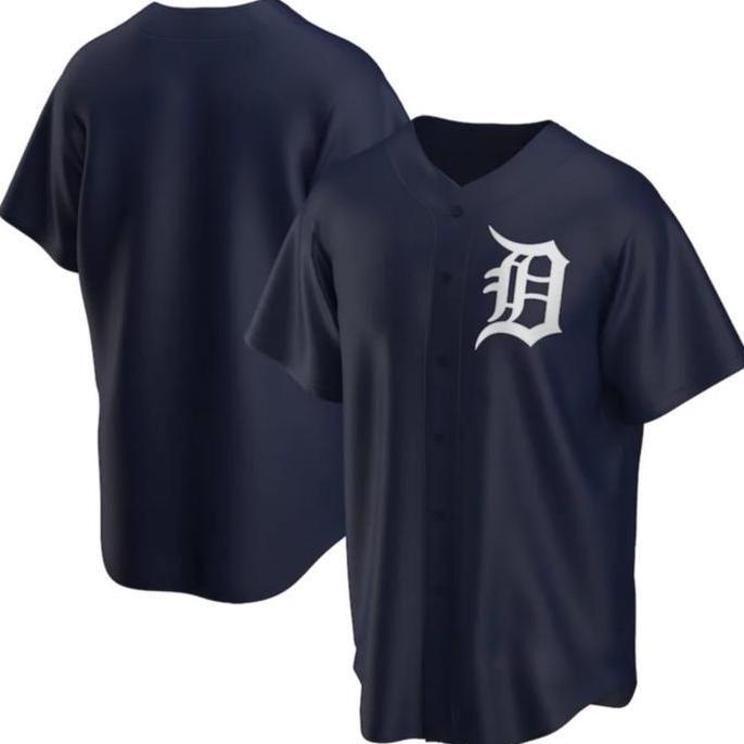 JERSEY BAJU BASEBALL DETROIT TIGERS BIRU DONGKER NAVY Terlaris