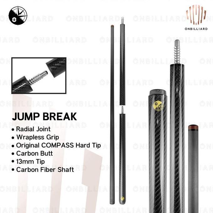 COMPAS Jump Break Carbon Fiber Cue Stick Billiard JumpBreak Cues Terlaris