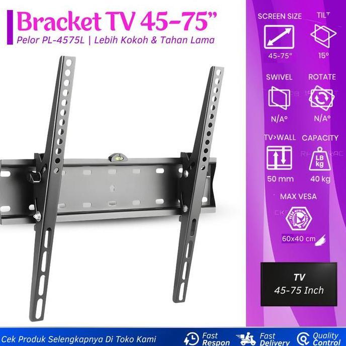 Bracket Tv Led Lcd 45-75 Inch Gerak Naik Turun Inch Universal Breket Tv Dinding 45-75 Inch Briket Tv