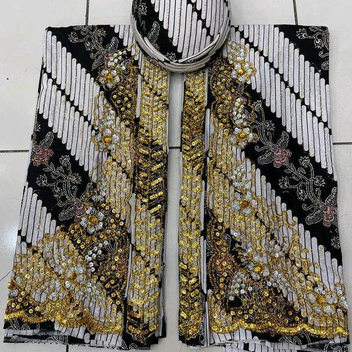 kain batik wiron set blangkon / set kain pengantin