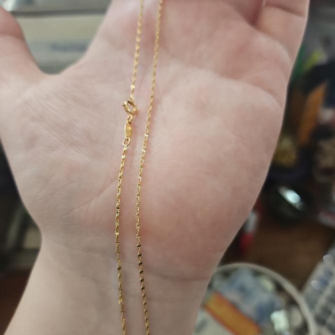 kalung polos anak balita bayi nori emas asli 420 42% 34 cm 9k muda