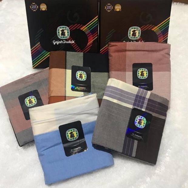 Sarung GAJAH DUDUK Multicolour Multi Color Kain Tenun Motif Warna Dewasa Pria Laki Cap Solat Sholat 