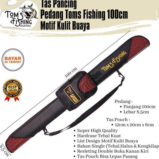 Wicokro34 - Tas Pancing Model Pedang/Samurai Toms Fishing 1Cm Kulit Buaya Hardcase
