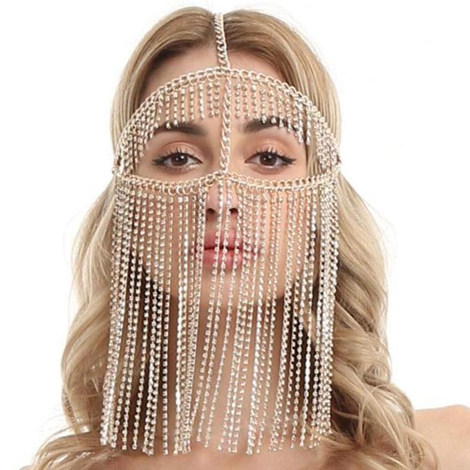 Belly Dance Headpiece Cleopatra Cadar Rantai Aksesoris Face Chain Mask
