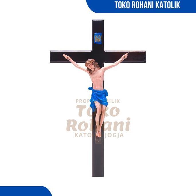 SALIB GANTUNG KATOLIK UKURAN BESAR (40CM) / SALIB DINDING HITAM JUMBO / PAJANGAN SALIB DINDING KATOL