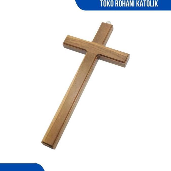 SALIB DINDING KAYU POLOS 40 CM (BESAR) / SALIB GANTUNG KRISTEN