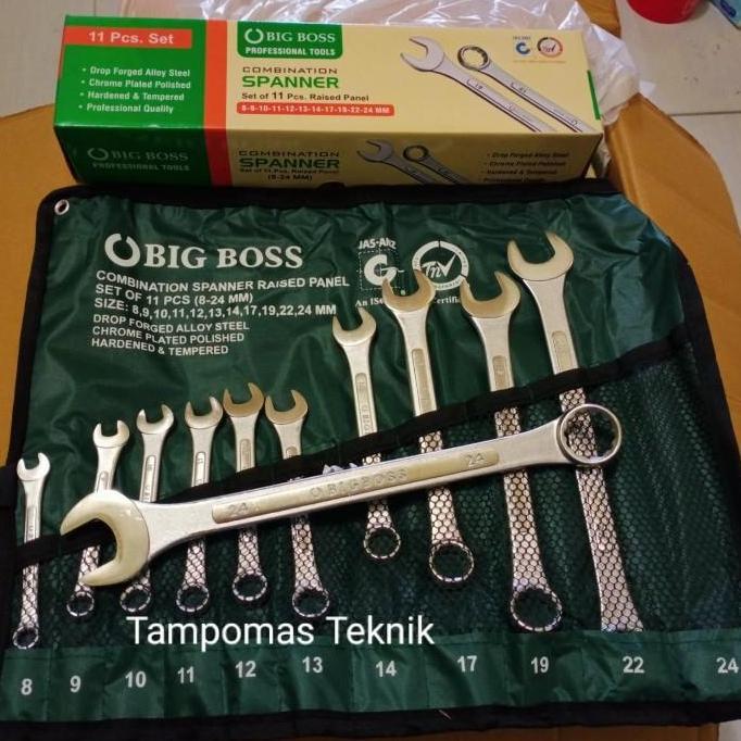 Promo Kunci Ring Pas Set 11 Pcs 8-24 Mm Big Boss Kunci Ring Pas Set