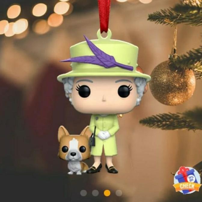 Hiasan Pohon Natal Queen II With Corgi / Hanging Toys EB Home 1145