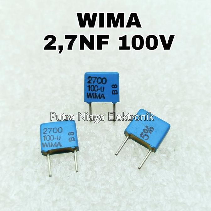 Baru (1) Kapasitor 2,7NF 100V WIMA 2N7 100Volt 2.7NF kode 2700 100 Volt putran1a