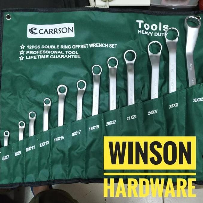 Sale Kunci Ring Set 12 Pc Carrson 6 - 32 Mm Double Ring Offset Wrench 12Pc (6-32Mm)