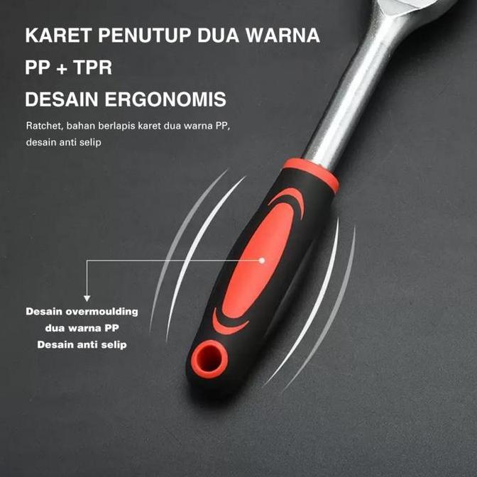 Grosir 12Pcs Kunci Shock Socket Wrench 1/2 Inch, Set Mata Sok 8-24Mm, Bahan Chrome Vanadium, Peganga