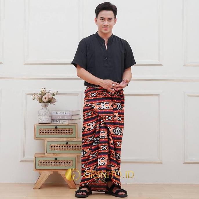 Diskon Granito.Id - Sarung Srikandi Etnik Unisex  Pria Wanita Sarung Ikat Lilit Instan Tenun Asli Su