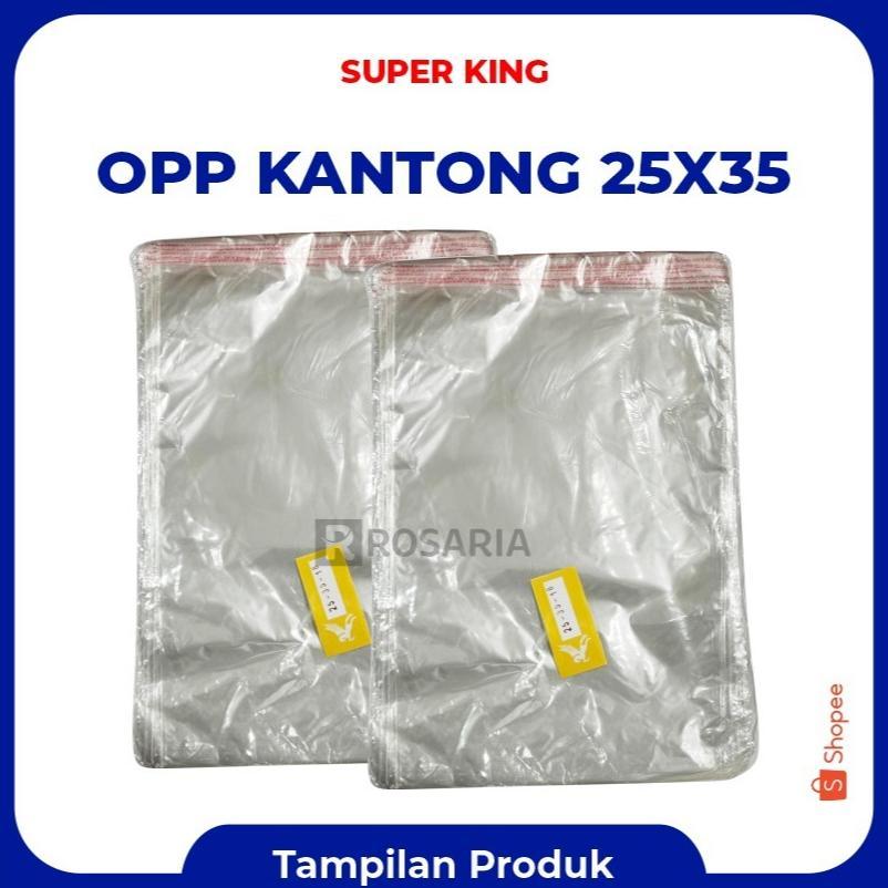 Opp 25X35 Kantong Plastik Kemasan Bening Seal Lem Baju Kaos Baru