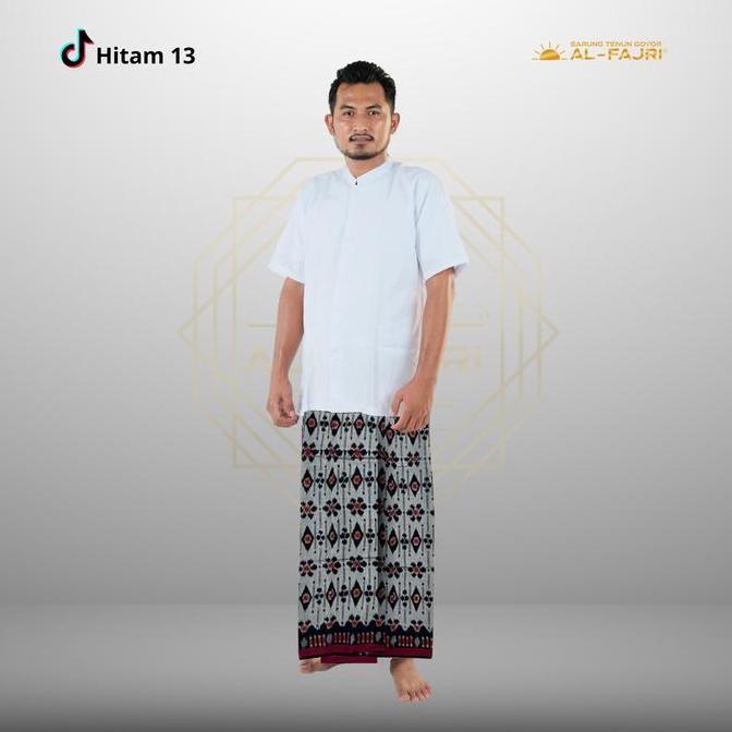 Terjangkau Sarung Tenun Goyor Al Fajri Corak Premium Pilihan Untuk Pria Muslim Hitam