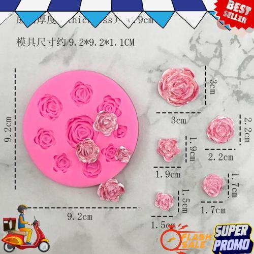 Super Sale Cetakan Daun Untuk Silikon Puding Coklat Bentuk Daun Mawar Silicon Mold Rose Leaf