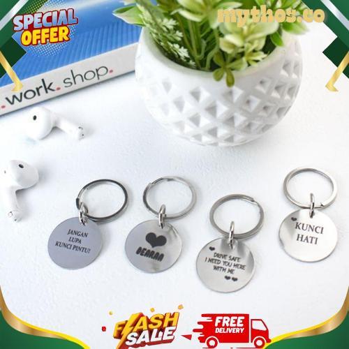 Gradeori Gantungan Kunci Custom Nama / Tag Nama Kucing Anjing