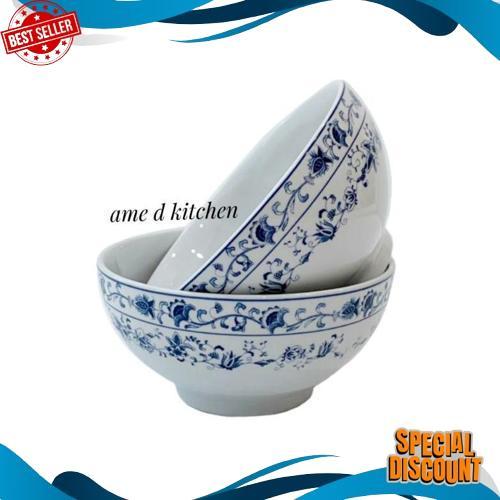 Terlaris Mangkok Keramik Bunga Biru Oriental Siera