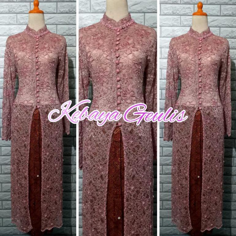 set kebaya pesta kebaya besan/ibu hajat kebaya nude eksklusif