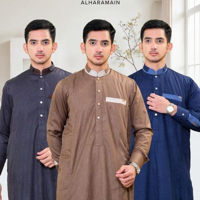 Gamis/Jubah Alharamain bahan Woll Premium import lengan manset igh 003 Terlaris