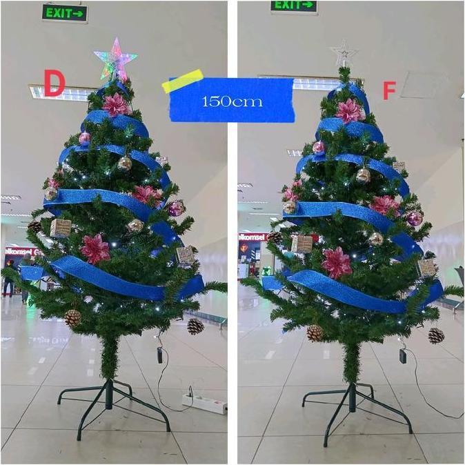Paket pohon natal 150cm PVC pohon natal murah pohon natal lengkap accesories