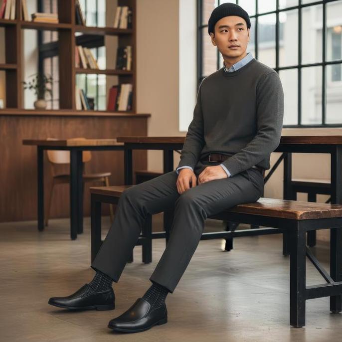 Paulmay Sepatu Formal Pria Madrid 91 - Hitam Shoes Kerja Pantofel Karet