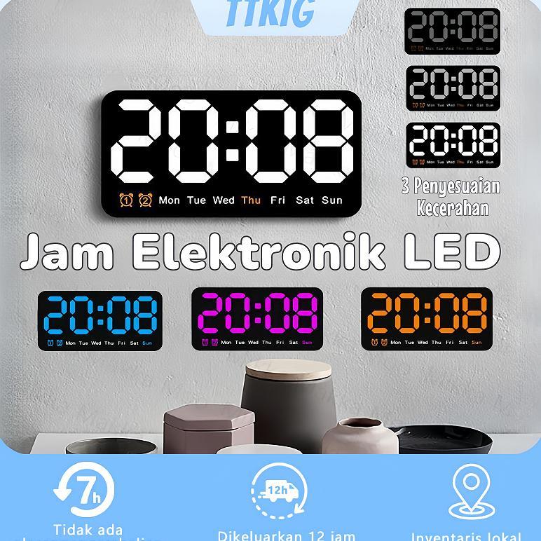 LED Jam Dinding Digital Multifungsi Jam  Dinding Digital Dengan Layar Besar Dan Fitur